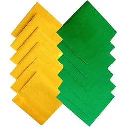 cotson ;lasting wear in every pair Men Yellow and Green Plain Cotton Handkerchiefs -Set of 12-picture-29