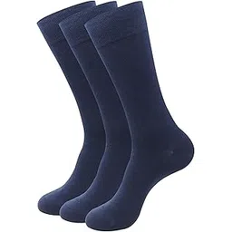 cotson ;lasting wear in every pair Men's Organic Cotton Formal Socks (Navy) -Pack of 3 Pairs-picture-22