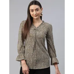 Cottinfab Beige Animal Print Top-picture-38