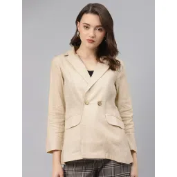 Cottinfab Beige Full Sleeves Blazer image 1