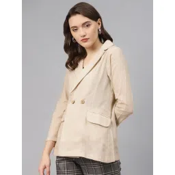 Cottinfab Beige Full Sleeves Blazer image 3