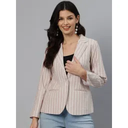 Cottinfab Beige Striped Blazer-picture-31