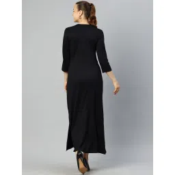 Cottinfab Black Cotton Embellished Maxi Dress image 2