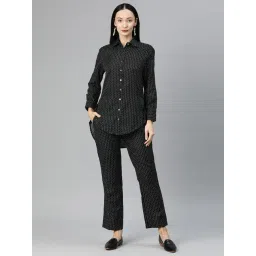 Cottinfab Black Cotton Printed Shirt With Trousers-picture-19