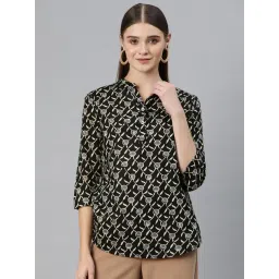 Cottinfab Black Cotton Printed Top-picture-48