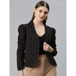 Cottinfab Black Cotton Striped Kantha Jacket-picture-15