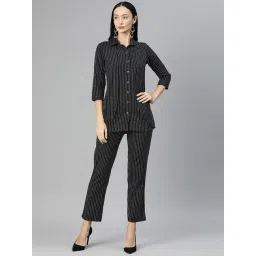 Cottinfab Black Cotton Striped Shirt With Trousers-picture-20