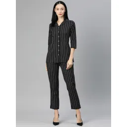 Cottinfab Black Cotton Striped Shirt With Trousers-picture-21