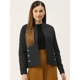 Cottinfab Black Striped Cotton Jacket-picture-13