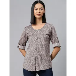 Cottinfab Brown Printed Top-picture-25