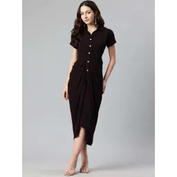 Cottinfab Burgundy Regular Fit Dress-picture-37