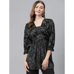 Cottinfab Floral Print Crepe Top-picture-33