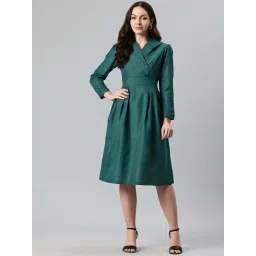 Cottinfab Green Cotton Regular Fit Dress-picture-33