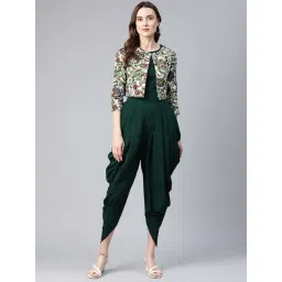 Cottinfab Green Jumpsuit With Jacket-picture-16