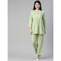 Cottinfab Green Printed Co-Ord Set-picture-41