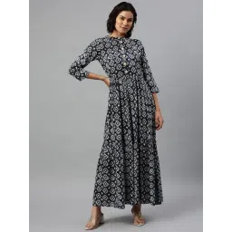 Cottinfab Grey & White Printed Gown-picture-37