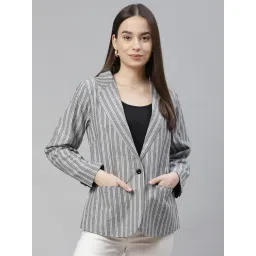 Cottinfab Grey & White Striped Blazer-picture-25