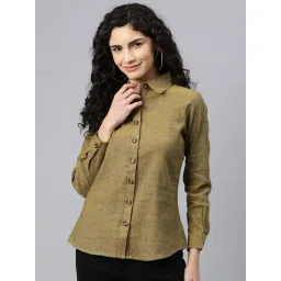 Cottinfab Mustard Cotton Regular Fit Shirt-picture-15