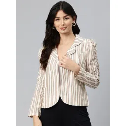 Cottinfab Off White & Beige Striped Jacket-picture-28