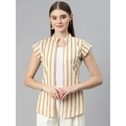 Cottinfab Off White Striped Shrug-picture-17