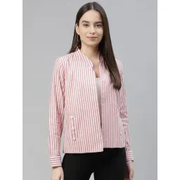 Cottinfab Pink & White Striped Cotton Jacket-picture-46