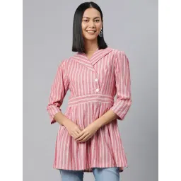 Cottinfab Pink Striped Longline Top-picture-20
