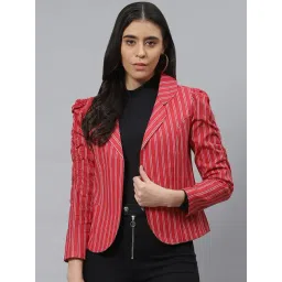 Cottinfab Red Cotton Striped Blazer-picture-33