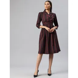 Cottinfab Striped Belted Blazer Dress-picture-34