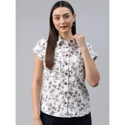 Cottinfab Tropical Print Shirt Style Top-picture-24