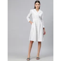 Cottinfab White & Black Cotton Checks A Line Dress-picture-40