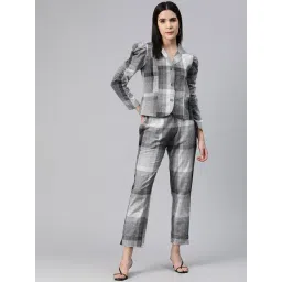 Cottinfab White & Black Cotton Checks Co-Ord Set-picture-29