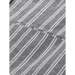 Cottinfab Women Grey & White Striped Single Breasted Blazer image 3