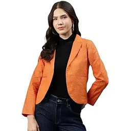 cottinfab Women Notched Lapel Collar Open Front Blazer-picture-42