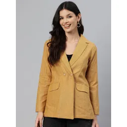 cottinfab Women Solid Double Breasted Formal Blazer-picture-11