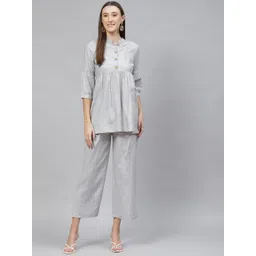 Cottinfab Women Solid Top With Palazzos-picture-29