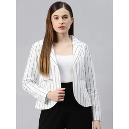 cottinfab Women Striped Single Breasted Casual Blazer-picture-36