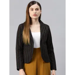 cottinfab Women Striped Single Breasted Casual Blazer-picture-23