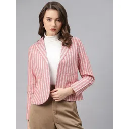 cottinfab Women Striped Single Breasted Formal Blazer-picture-36