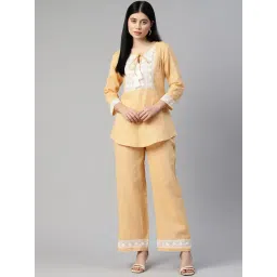 Cottinfab Yellow Cotton Co-Ord Set-picture-14