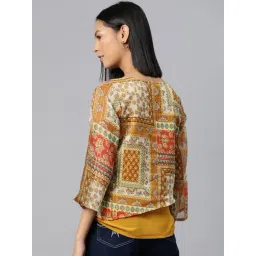 Cottinfab Yellow Printed Top image 2