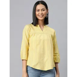 Cottinfab Yellow Striped Top-picture-27