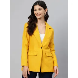 Women Solid Single Breasted Formal Blazer-image-38