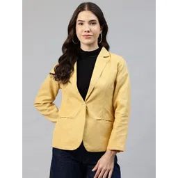 Women Solid Single Breasted Formal Blazer-image-48