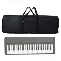 Cotton 38 Inch Padded Keyboard Cover Bag - Durable Waterproof Piano Bag for Psr-F52, F51, E263, Casio Ctk 2550, 3500, Ct-S200, Ct-S300 Portable Piano - Black image 1