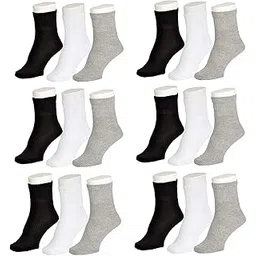 Cotton Ankle Length Flat Knit Socks Multicolor (Grey, White, Black) Tag&Design - Assorted (Pack of 9) SOCKS-9NAPR-picture-29