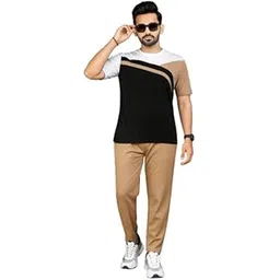 Cotton Blend Cord-Set for Men, Regular Fit Half Sleeves T-Shirt and Lower Set | Night Suit, Summer Track Suit for Boys | Ideal for Casual Outings, Workout, Gym, Sports-picture-18