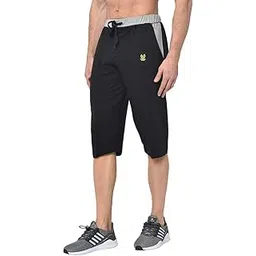 Cotton Blended Regular Fit 3/4th Capri for Men-B5528-picture-13