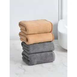 Cotton Bolls Textiles Brown & Grey 4 Pieces 300 GSM Super Soft Hand Towel-picture-20