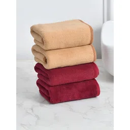 Cotton Bolls Textiles Maroon & Brown 4 Pieces 300 GSM Super Soft Hand Towel-picture-33