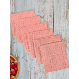 Cotton Candy 6 Pieces Pink Printed Cotton Table Napkins-picture-10
